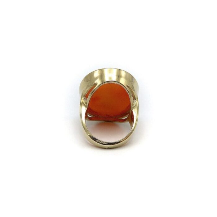 14k gold carnelian justice intaglio signet ring size 75 0090