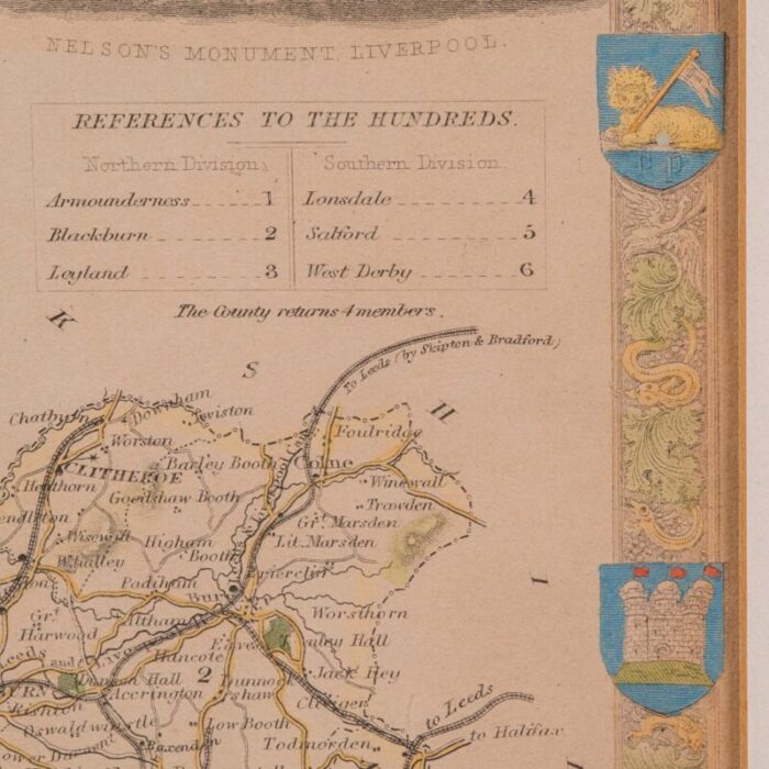 1860s antique county map 1541