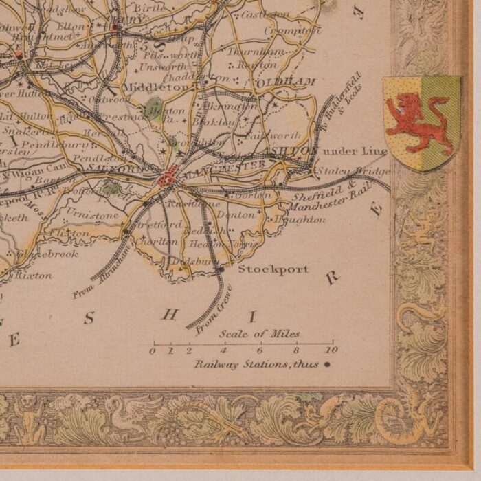 1860s antique county map 3457