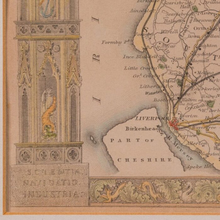 1860s antique county map 4178