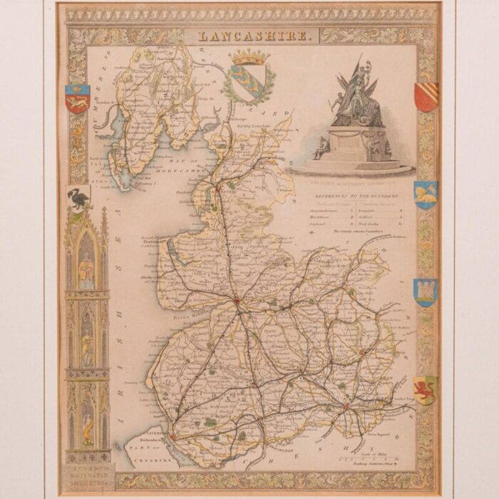 1860s antique county map 4217