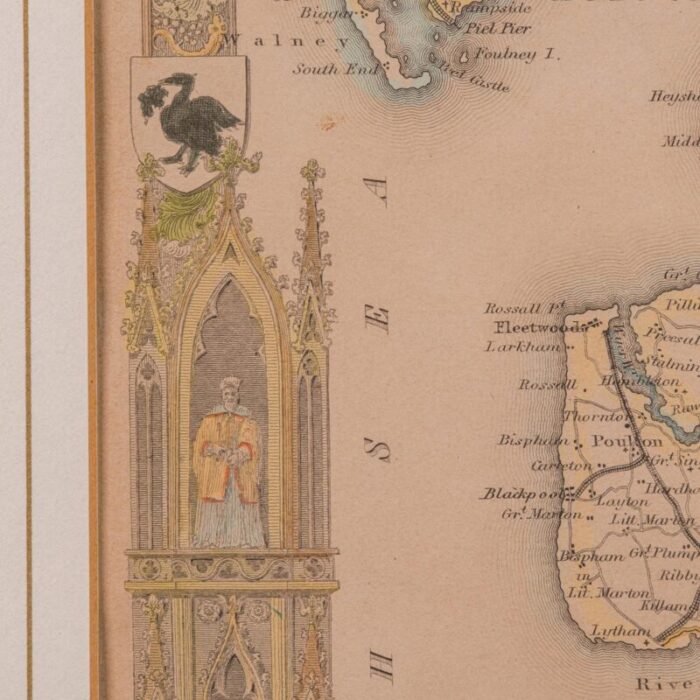 1860s antique county map 5263