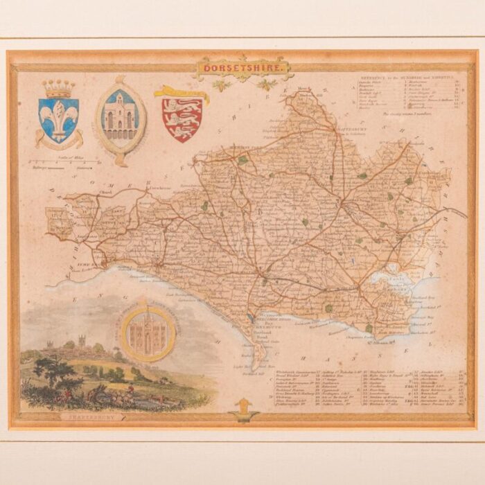 1860s antique county map 6251