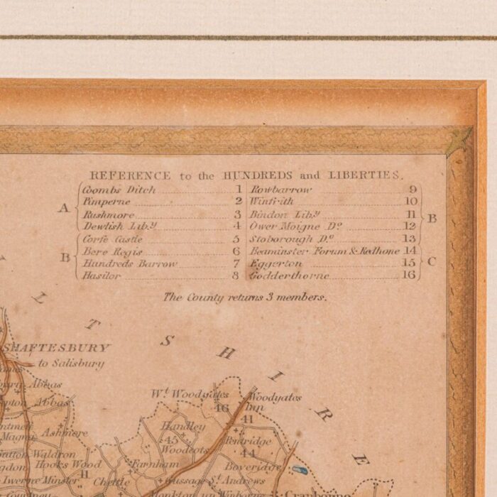 1860s antique county map 9863