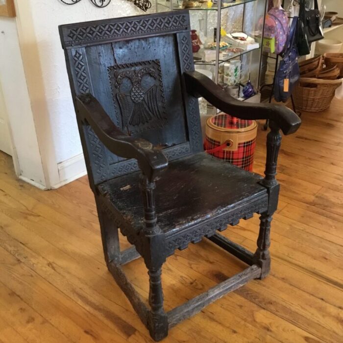 18th century peter the great english oak chair 1680