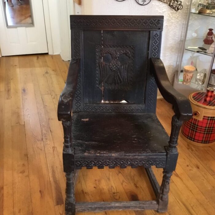 18th century peter the great english oak chair 1732