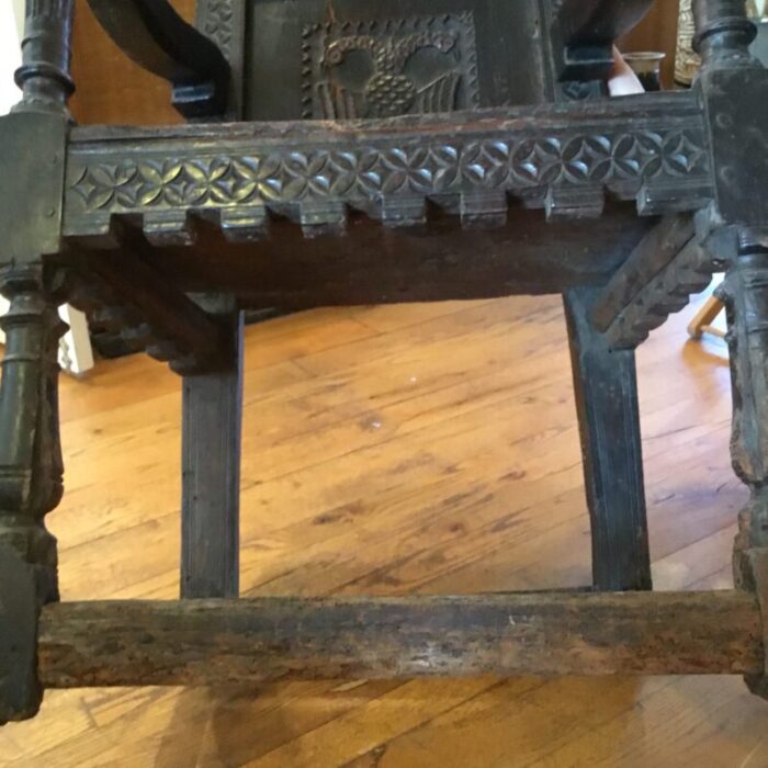 18th century peter the great english oak chair 7904