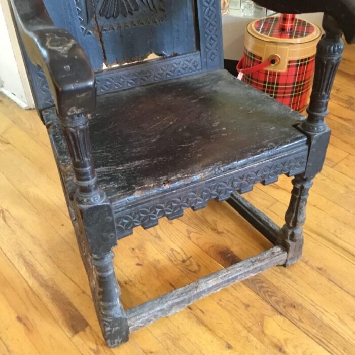 18th century peter the great english oak chair 8403