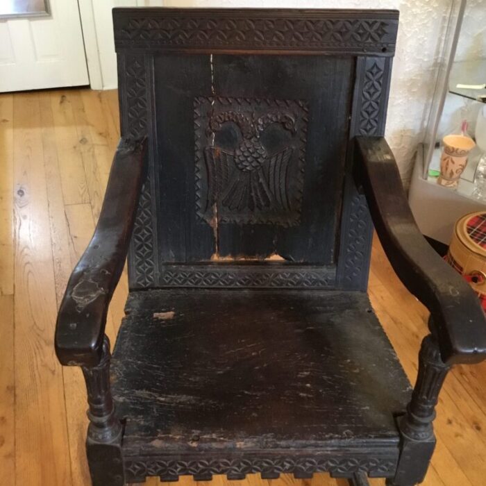 18th century peter the great english oak chair 9818