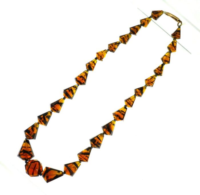 1910s edwardian tiger crystal necklace 0878