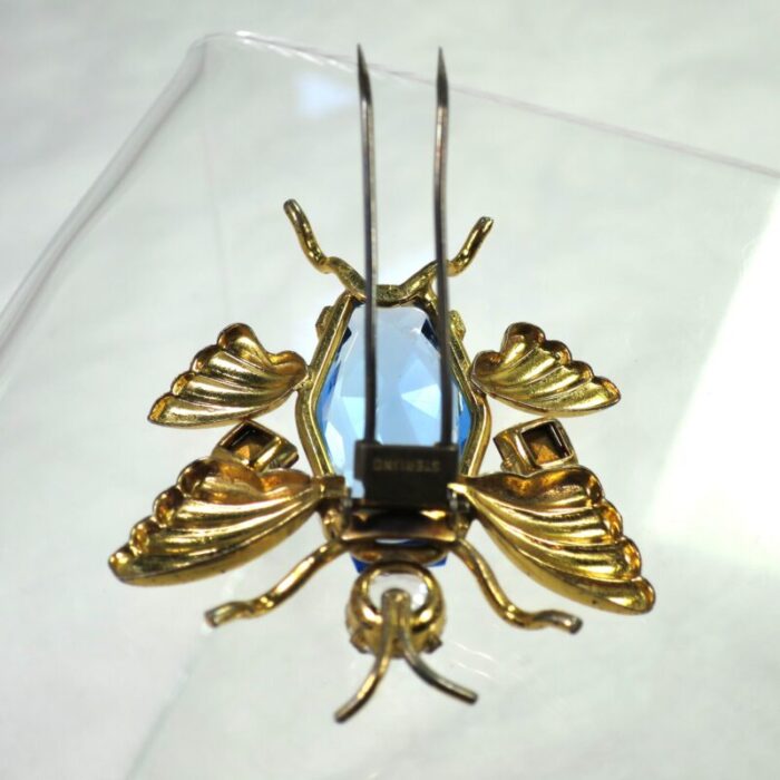 1920s art deco czech sterling insect clip brooch 0911