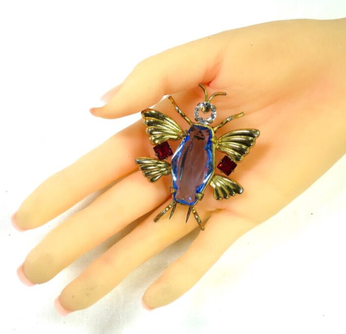 1920s art deco czech sterling insect clip brooch 3407