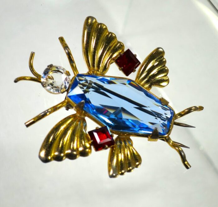 1920s art deco czech sterling insect clip brooch 3420