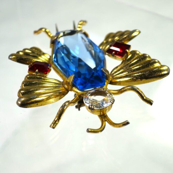 1920s art deco czech sterling insect clip brooch 6068