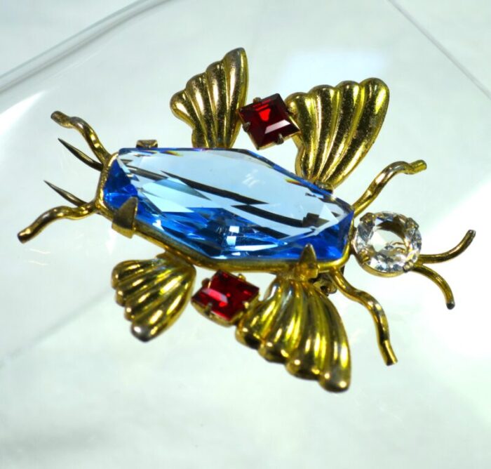 1920s art deco czech sterling insect clip brooch 8165