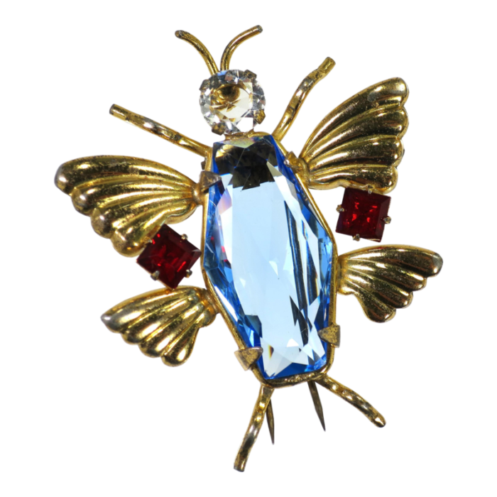 1920s art deco czech sterling insect clip brooch 9535