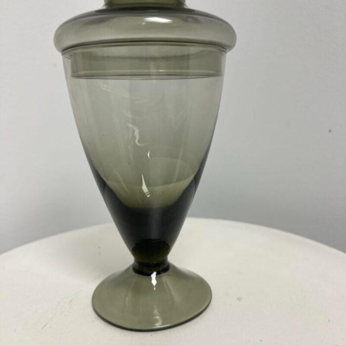 1930s art deco smoked glass apothecary jar 4615