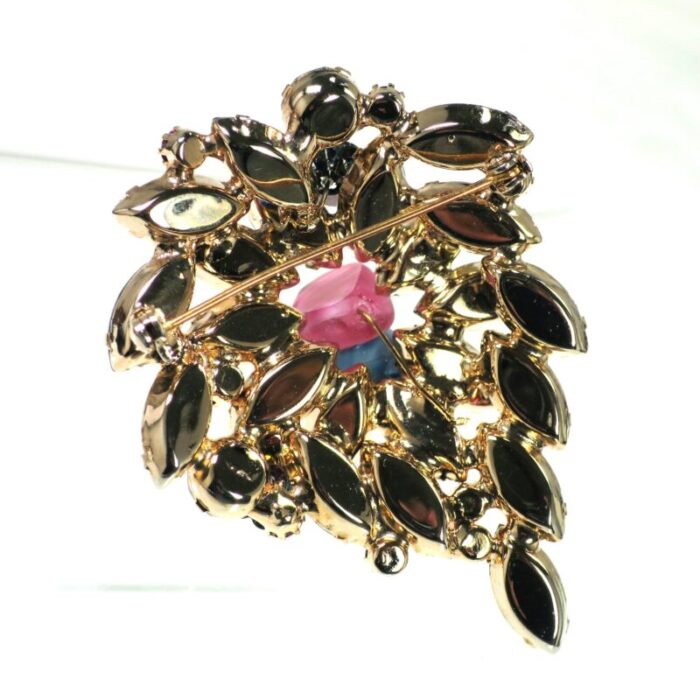 1950s designer kramer multicolor crystal brooch 8062