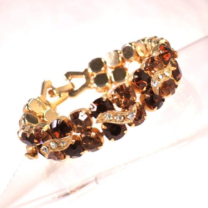 1950s designer weiss amber citrine crystal bracelet 5015