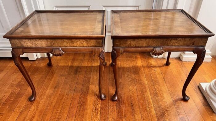 1960s baker furniture walnut side tables a pair 6491