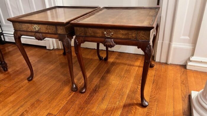 1960s baker furniture walnut side tables a pair 8396