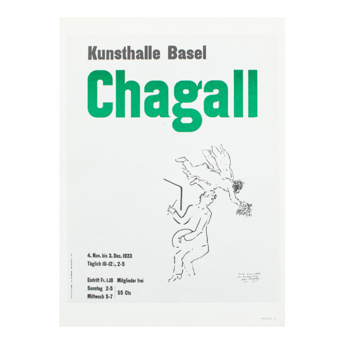 1966 after marc chagall kunsthalle basel gallery exhibit 1933 poster 9427