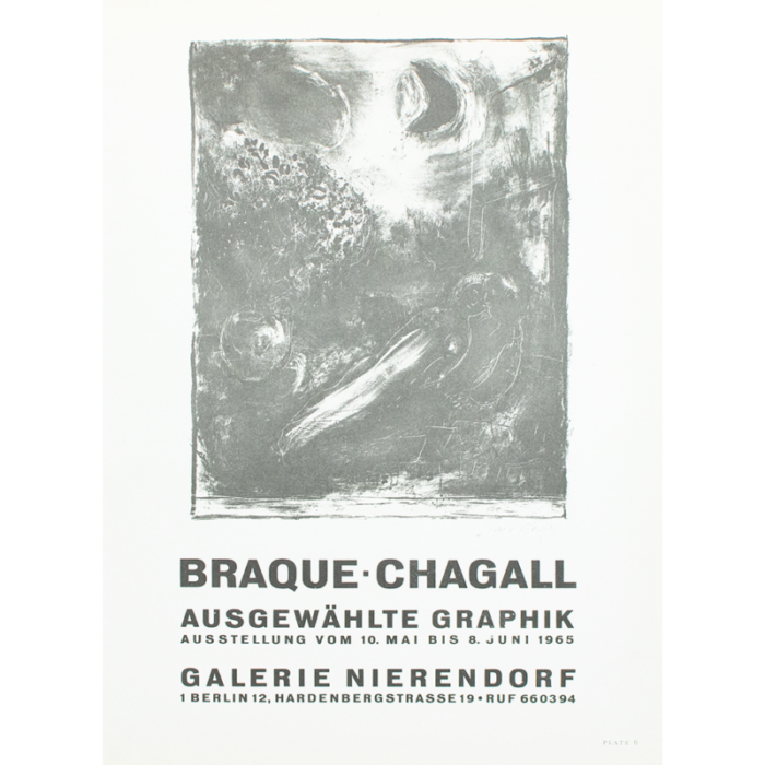 1966 after marc chagall nierendorf gallery exhibit berlin 1965 poster 1957