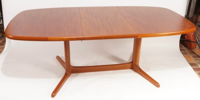 1970s danish teak and rosewood oval extending double pedestal dining table by rasmus 1546