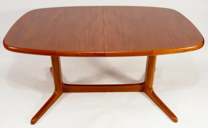 1970s danish teak and rosewood oval extending double pedestal dining table by rasmus 3826