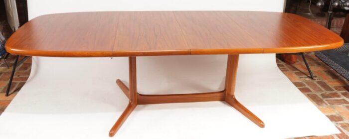 1970s danish teak and rosewood oval extending double pedestal dining table by rasmus 4005