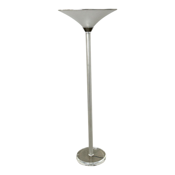 1970s italian lucite floor lamp with chrome details 4912