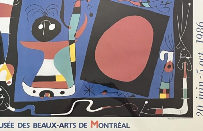 1980s framed poster for the miro exhibition held at the montreal museum of fine arts 6452