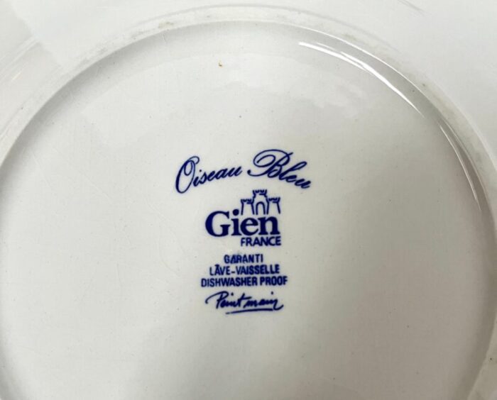 1980s gien oiseau bleu dinner and salad plates set of 4 3241