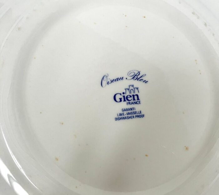 1980s gien oiseau bleu dinner and salad plates set of 4 7037