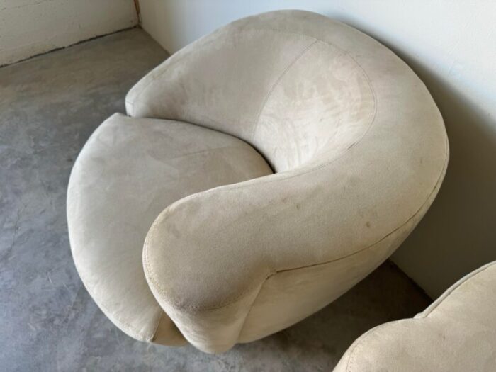 1980s vladimir kagan style nautilus swivel lounge chairs 2161