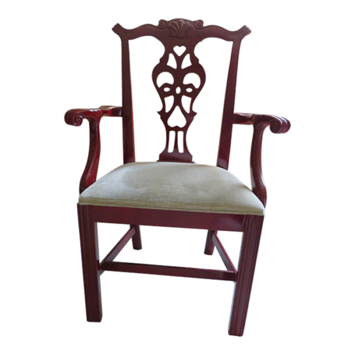 1990s red elmwood chinese imperial chair 8122