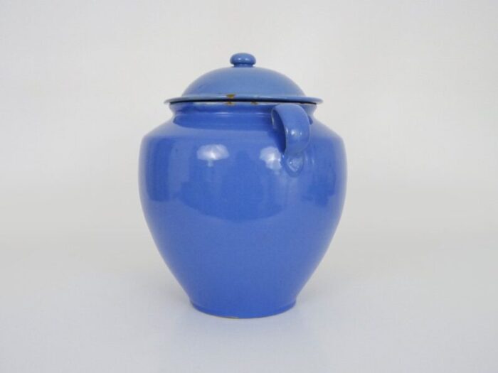 19th century conservation pot in vernisse blue south west of france 3