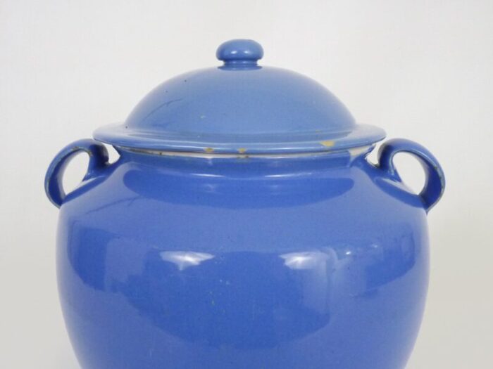 19th century conservation pot in vernisse blue south west of france 4