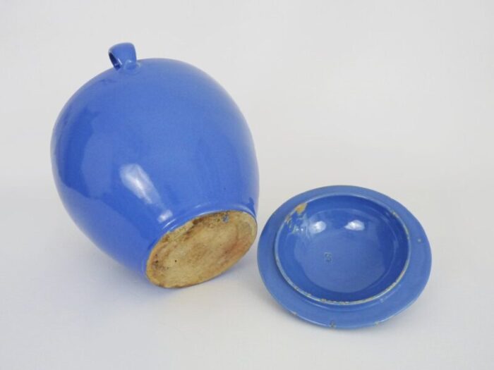 19th century conservation pot in vernisse blue south west of france 8