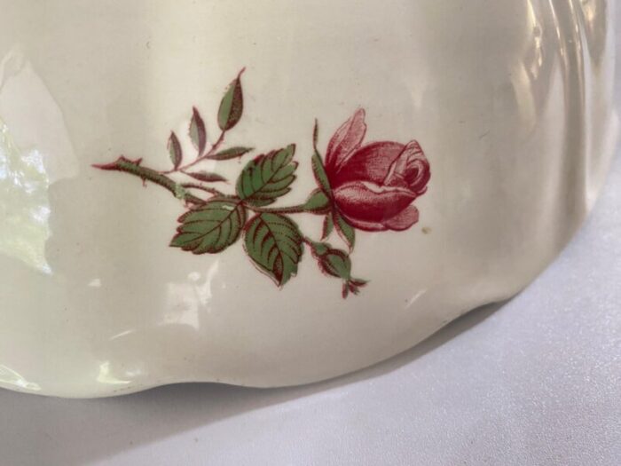 19th century faience dish with flowers decor attributed to luneville france 6