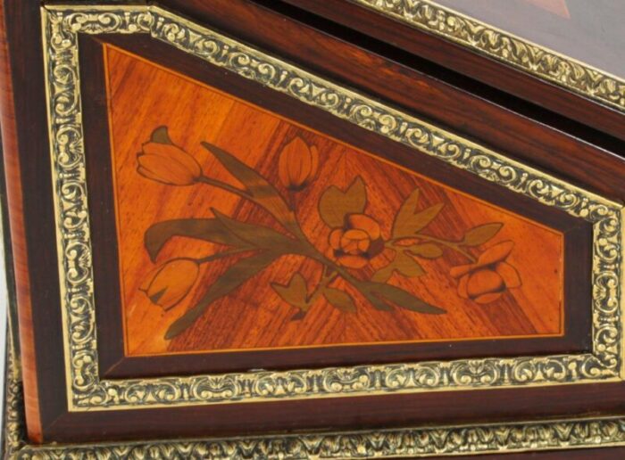 19th century french marquetry and ormolu stationary box 8