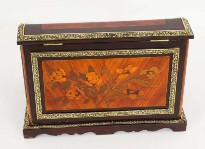 19th century french marquetry and ormolu stationary box 9