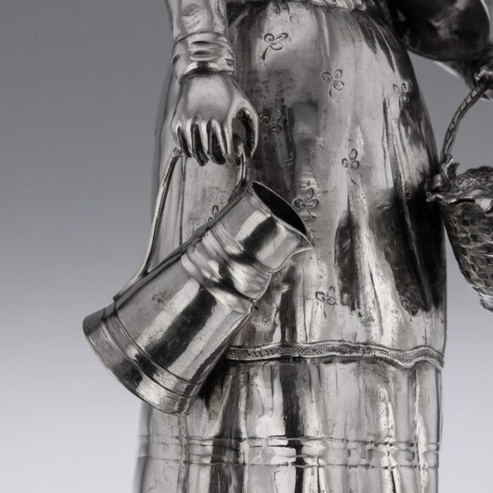 19th century german silver figure of a fruit seller 1880 14