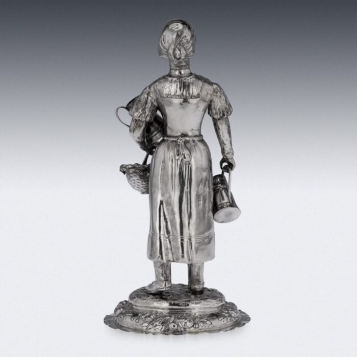 19th century german silver figure of a fruit seller 1880 5