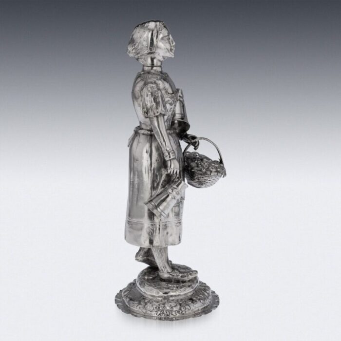 19th century german silver figure of a fruit seller 1880 6