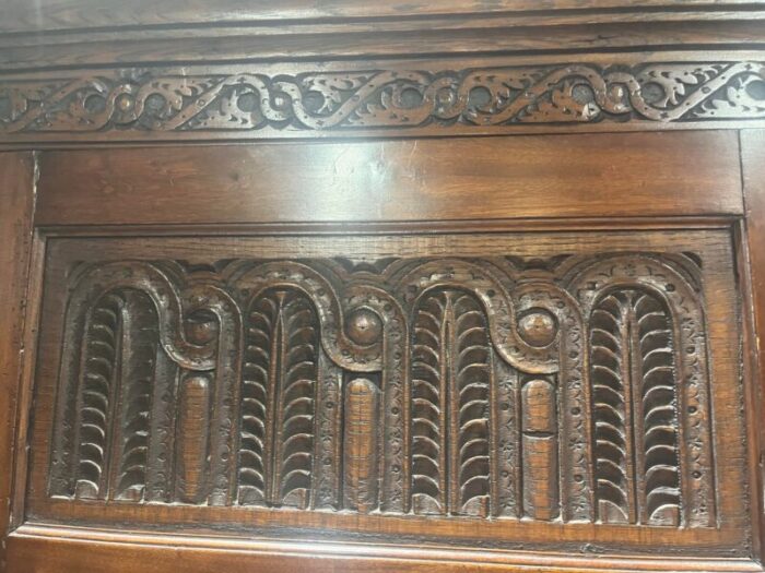 19th century hand carved antique cabinet 3261