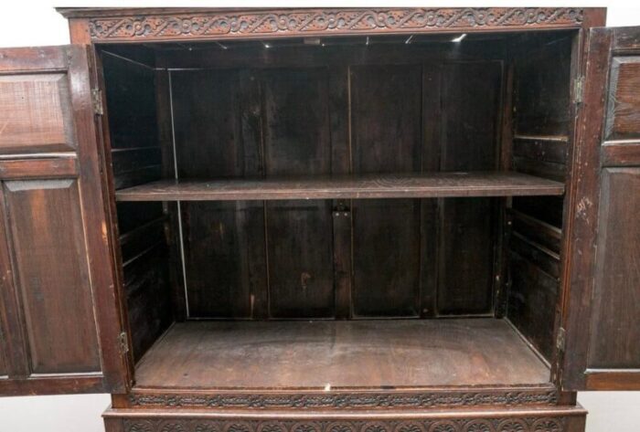 19th century hand carved antique cabinet 3991