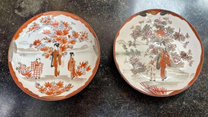 19th century japanese porcelain plates set of 2 0524