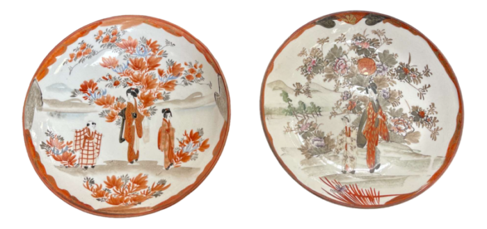 19th century japanese porcelain plates set of 2 7856