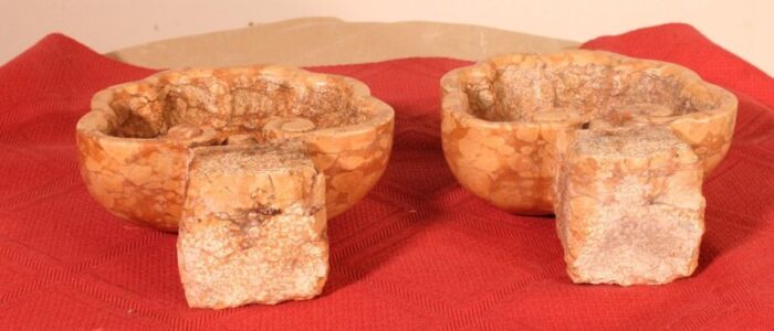 19th century marble fonts set of 2 8